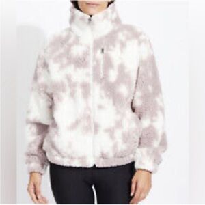 Betsey Johnson Performance Fleece Jacket size Small White Purple Camo